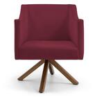 Poltrona Lila Base Giromad Giratória Veludo Marsala Domi