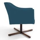 Poltrona Lila Base Xis Giratória B-170 Veludo Azul Cobalto -