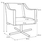 Poltrona Lila Base Xis Giratória B-170 Veludo Azul Cobalto -