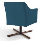 Poltrona Lila Base Xis Giratória B-170 Veludo Azul Cobalto -