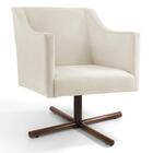 Poltrona Lila Base Xis Giratória B-309 Veludo Bege - Domi