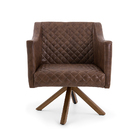 Poltrona Lila Tressê Corano Marrom B-38 Base Giratória Madeir