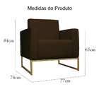 Poltrona Lilly Base De Metal Dourada Suede Escolha Sua Cor -