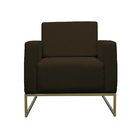 Poltrona Lilly Base De Metal Dourada Suede Escolha Sua Cor -