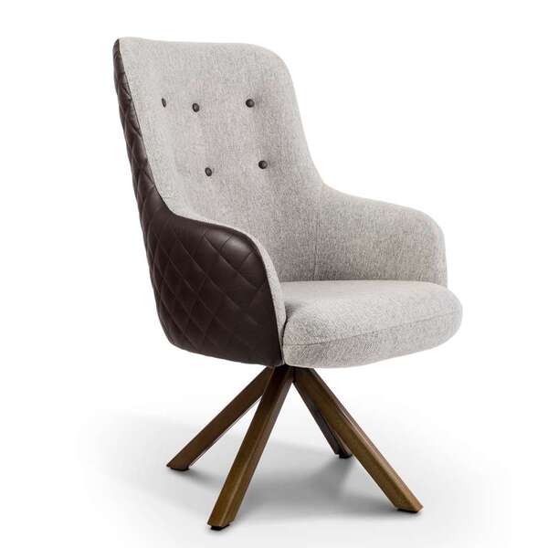 Poltrona Lina Tressê Iii Cinza E Marrom