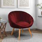 Poltrona Lina Veludo Pés Palito Castanho - D'rossi - Marsala