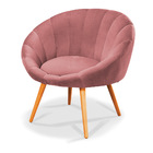 Poltrona Lina Veludo Pés Palito Castanho - D'rossi - Rosa