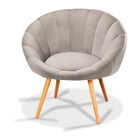 Poltrona Lina Veludo Prata Pés Palito Castanho - D'rossi