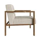 Poltrona Lineal Algodão Bege E Nogueira