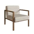 Poltrona Lineal Algodão Bege E Nogueira