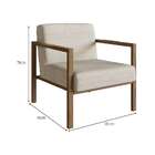 Poltrona Lineal Algodão Bege E Nogueira