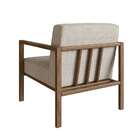 Poltrona Lineal Algodão Bege E Nogueira