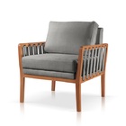 Poltrona linho cinza sala tv espera quarto consultorio escrit