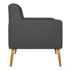 Poltrona Linho Com Pés Palito Bali  Chumbo