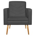 Poltrona Linho Com Pés Palito Bali  Chumbo