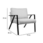 Poltrona Lion Agarb Decor Linho Bege Claro