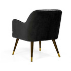 Poltrona Lisa Veludo Preto D-99 Com Encosto Corano Preto B-97