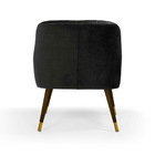 Poltrona Lisa Veludo Preto D-99 Com Encosto Corano Preto B-97