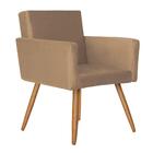 Poltrona Lisboa Decorativa Suede Bege Kasa Sofá