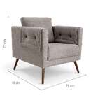 Poltrona Liv Com Pé Palito Cinza Mesclado