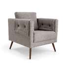 Poltrona Liv Com Pé Palito Cinza Mesclado