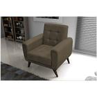 Poltrona Livia Sued Capuccino Pés Palito Matrix Sued Capuccino
