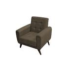 Poltrona Livia Sued Capuccino Pés Palito Matrix Sued Capuccino