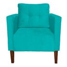 Poltrona Livia Suede Pés Chanfrado Castanho - D'rossi - Azul