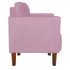 Poltrona Lívia Suede Rosa Bebê Pés Chanfrado Castanho - D'ros