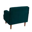 Poltrona Living Com Pés De Madeira Veludo Azul Lima Shop Jm