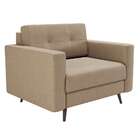 Poltrona Living Pé Palito Linho Cotton Bege