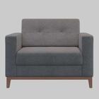 Poltrona Living Pés E Base Em Madeira Linha Cotton Cinza