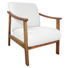 Poltrona Liz Base Madeira Corano  - Doce Sonho Móveis - Branco