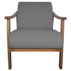 Poltrona Liz Base Madeira Corano  - Doce Sonho Móveis - Cinza