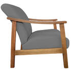 Poltrona Liz Base Madeira Corano  - Doce Sonho Móveis - Cinza