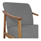 Poltrona Liz Base Madeira Corano  - Doce Sonho Móveis - Cinza