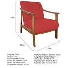 Poltrona Liz Base Madeira Corano  - Doce Sonho Móveis - Verme