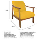 Poltrona Liz Base Madeira Corano Amarelo - Amarena Móveis