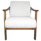 Poltrona Liz Base Madeira Corano Branco - Amarena Móveis