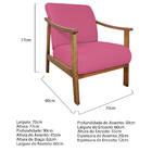Poltrona Liz Base Madeira Corano Pink - Amarena Móveis