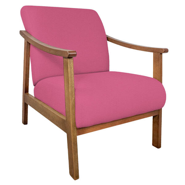 Poltrona Liz Base Madeira Corano Pink - Doce Sonho Móveis