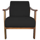 Poltrona Liz Base Madeira Corano Preto - Amarena Móveis