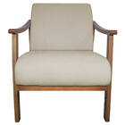 Poltrona Liz Base Madeira Linho - Amarena Móveis - Bege