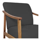 Poltrona Liz Base Madeira Linho - Amarena Móveis - Chumbo