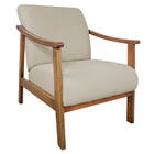 Poltrona Liz Base Madeira Linho - Doce Sonho Móveis - Bege