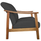 Poltrona Liz Base Madeira Linho - Doce Sonho Móveis - Chumbo