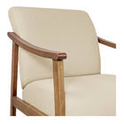 Poltrona Liz Base Madeira Suede  - Amarena Móveis - Bege