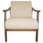 Poltrona Liz Base Madeira Suede  - Amarena Móveis - Bege