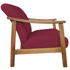 Poltrona Liz Base Madeira Suede  - Amarena Móveis - Bordô