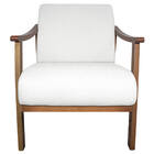 Poltrona Liz Base Madeira Suede  - Amarena Móveis - Branco